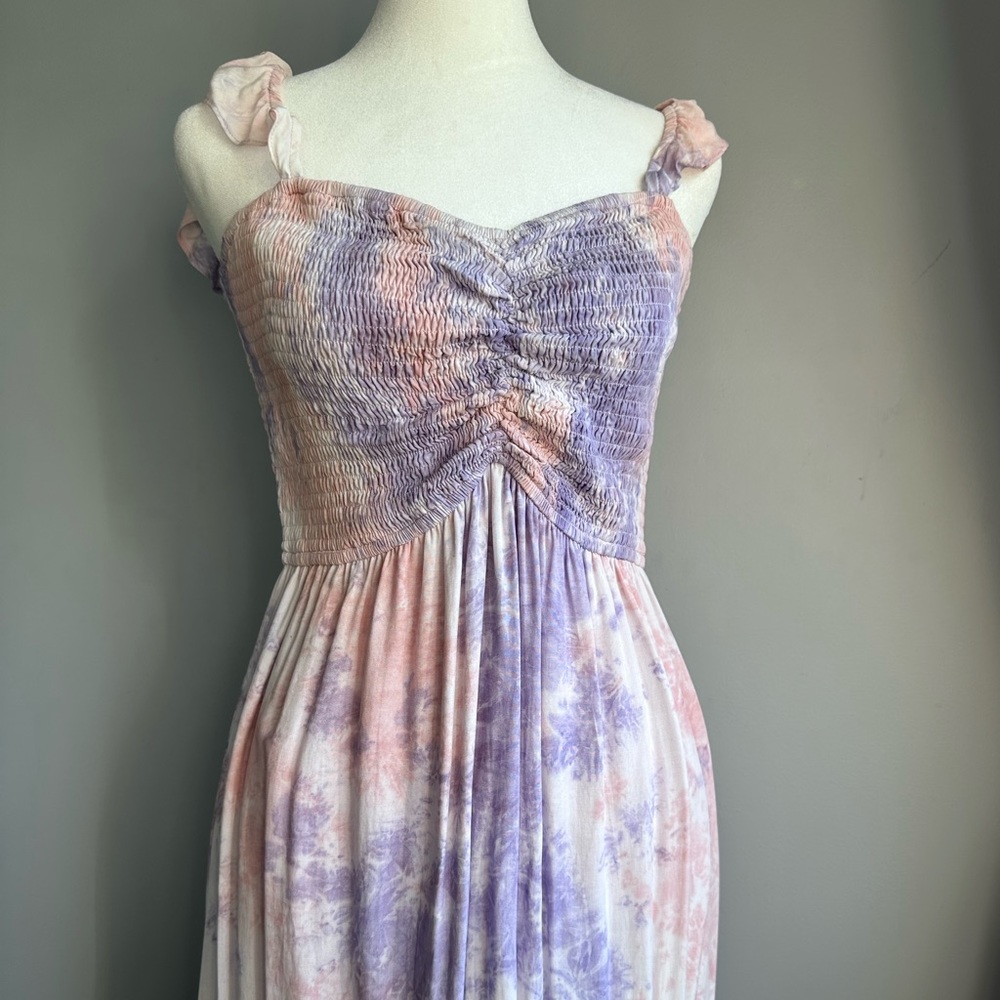 NWT Pink + Purple High Low Spring Maxi Dress